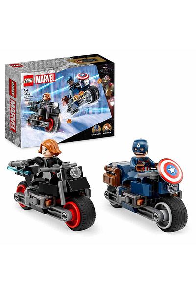 LEGO Hngds Black Widow and Captain America Motorcycles 76260 - Super Hero Seven 6 Years Old and Above