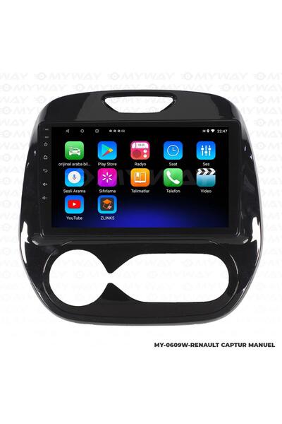 MYWAYY RENAULT CAPTUR ANDROİD 12 MULTİMEDYA CARPLAY 2GB RAM+32GB HDD NAVİGASY...