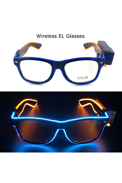 Zigver نظارات شمسية متوهجة لاسلكية تضيء LED نظارات EL وامضة مضيئة لتزيين حفلا...