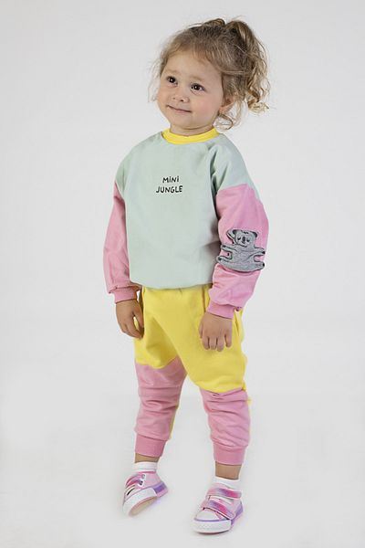 Harika KIDS Baby Girl & Child Two Thread Fabric Medium Thickness Embroidered Knitted Basic Tracksuit Set