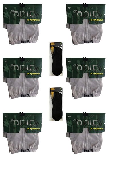 Anıt Ανδρικό Thin Tire Bamboo Boxer 6 συσκευασιών με 2 ζευγάρια κάλτσες πάνινα παπούτσια από μπαμπού
