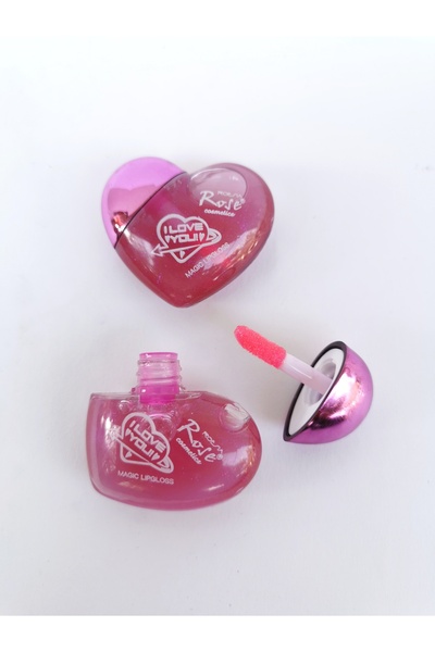 Roesıa Rose Cosmetics Rose I Love You Simli, Kalp Şekilli, Sihirli Dudak Parl...