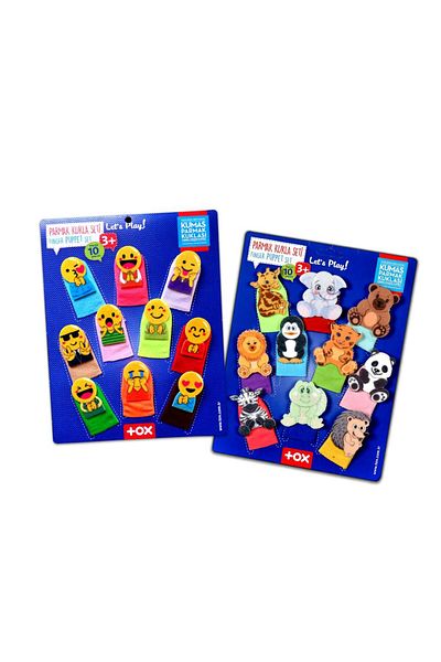Tox 2 Set - 20 Pieces Ena Emojis & Wild Animals Finger Puppet T106 T782
