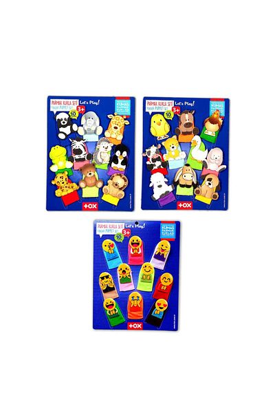 Tox 3 Set 30 Pieces - Pets Wild Animals and Emojis Finger Puppet T771 T781 T106