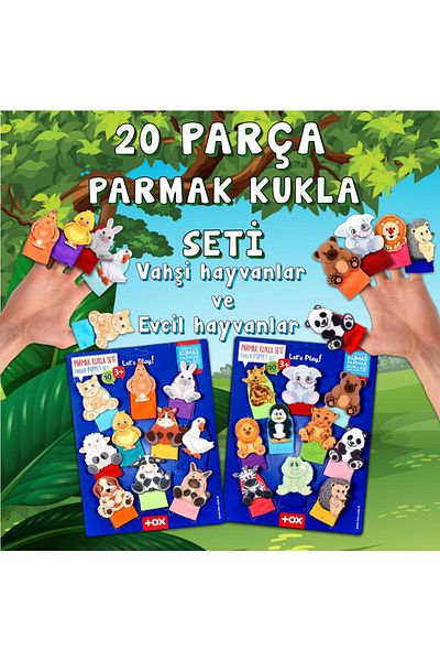 Tox 2 Set 20 Pieces - Wild Animals and Pets Finger Puppet T772 T782