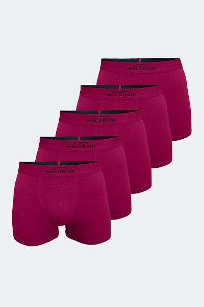 Malabadi Ανδρικό Claret Red 5 Pack Cotton Elastane Boxer 5m075