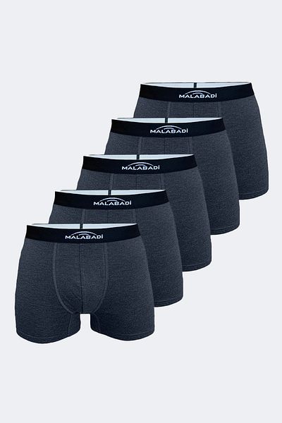Malabadi Ανδρικό Anthracite 5 Pack Cotton Elastane Boxer 5m075