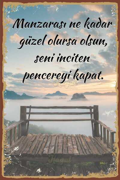 Hayal Poster Manzarası Ne kadar Güzel Duvar yazıları Ahşap Poster