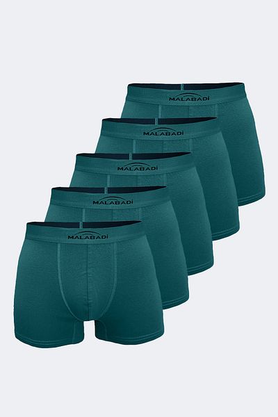 Malabadi Ανδρικό Πράσινο 5 Πακέτο Cotton Elastane Boxer 5m075