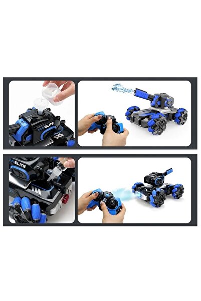 LRS STORE Uzaktan Kumandalı 4x4 Tank Paletli Teker Araba Su ve Buhar Püskürden 30 Cm