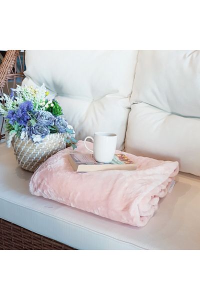 Le Atölye Marie Claire Paris Cozy Microfiber Single Blanket Powder