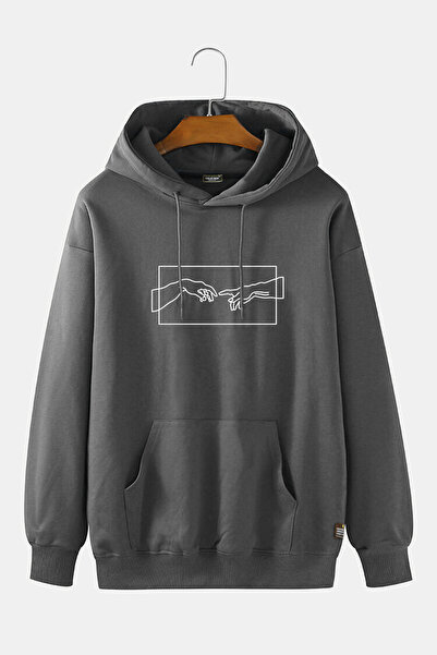 Terapi Men Unisex Φούτερ με κουκούλα σε ανθρακί χρώμα, με στάμπα The Creation...