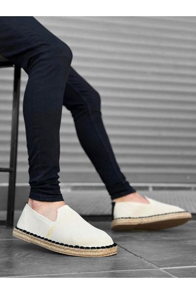 BPM BOA BA0224 Tricotaj espadrile bej confortabile Pantofi casual pentru bărbați - Talpă plată