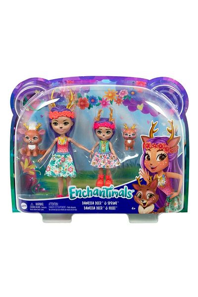 Enchantimals Set de respirație lungă Raider (PAPUSI SURORI SI ANIMALUTELE LOR DANESSA DEER SI SPRINT SI DANETTA DEER SI FLEET)