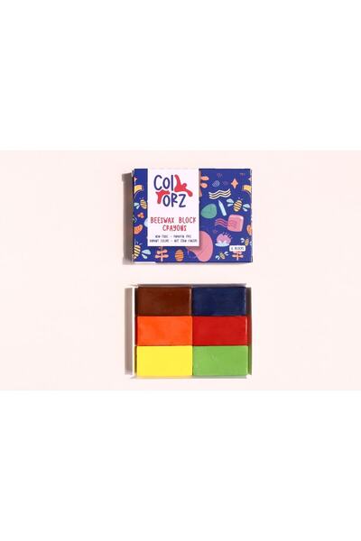 COLORZ Doğal Balmumu Sert Blok Pastel Seti (6 RENK)