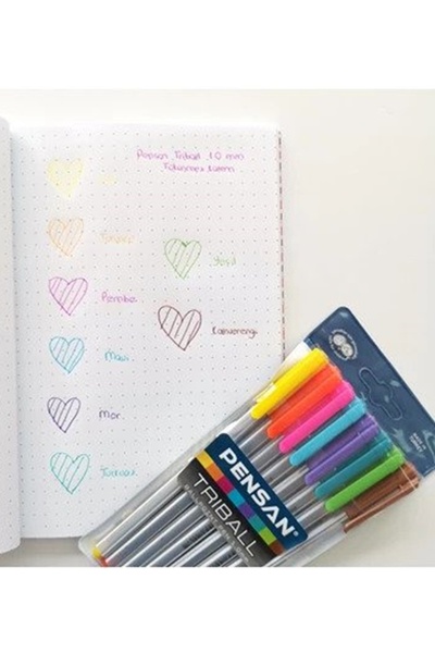 SEYFİKİRTASİYE 8 Colors 1.0 Mm Ballpoint Pen Packed Triball Collet
