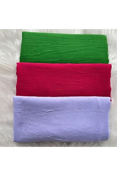 Trablus Hijab Women's Bamboo Scarf Shawl Model-Set of 3 Benneton, Fuchsia, Lilac