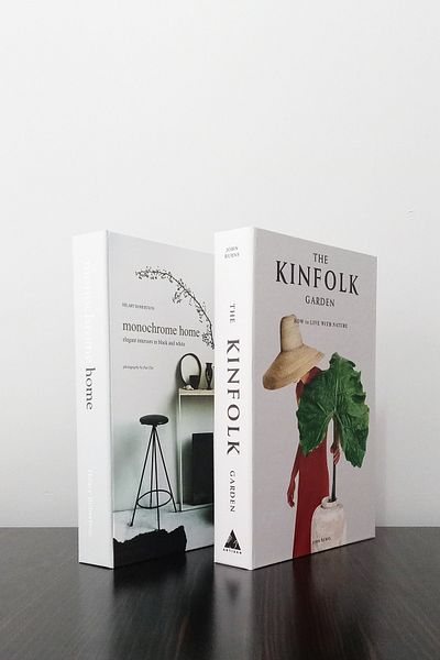 BayCazip 2-Piece Decorative Book-Looking Box Monochrome Home & Kinfolk Garden Themed
