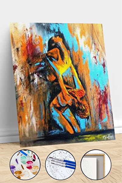 kendinyaphobi Sayılarla Boyama Seti Çerçeveli Kasnaklı Birlik 40 x 50 cm