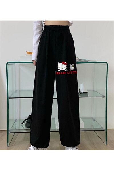 Touz Hello Kitty εμπριμέ Oversize Unisex Μαύρο Φούτερ