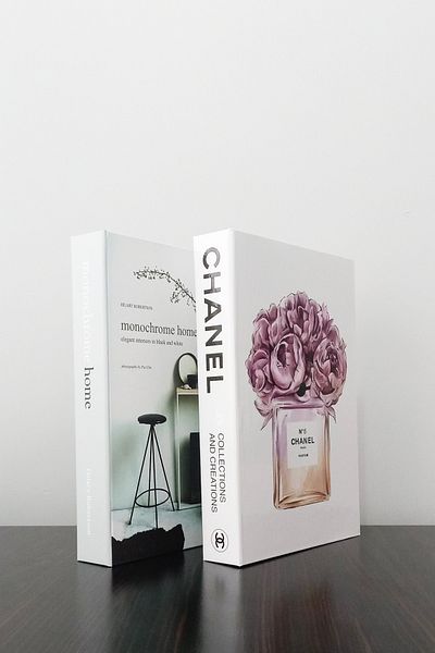 BayCazip No5 Perfume Themed 2-Piece Decorative Book Box Look Home