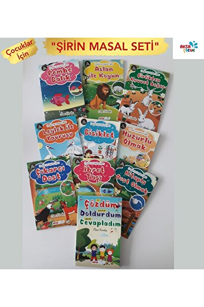 Aksa Çocuk مجموعة حكايات لطيفة للأطفال (مجموعة 10 كتب) / فرايداي كاراكوك / أك...