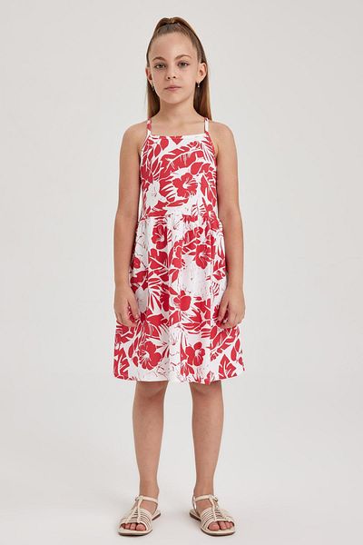 DeFacto Girl's Patterned Cotton Dress