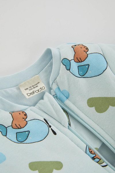 DeFacto Baby Boy Newborn 2;5 Tog Fiber Safari Printed Combed Cotton Jumpsuit