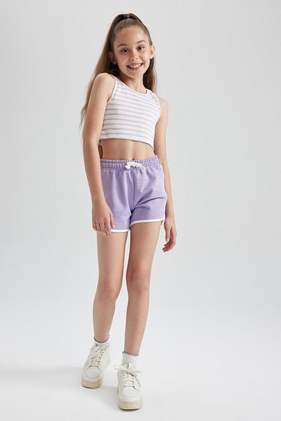 DeFacto Girl's Regular Fit Sweatshirt and Shorts Set