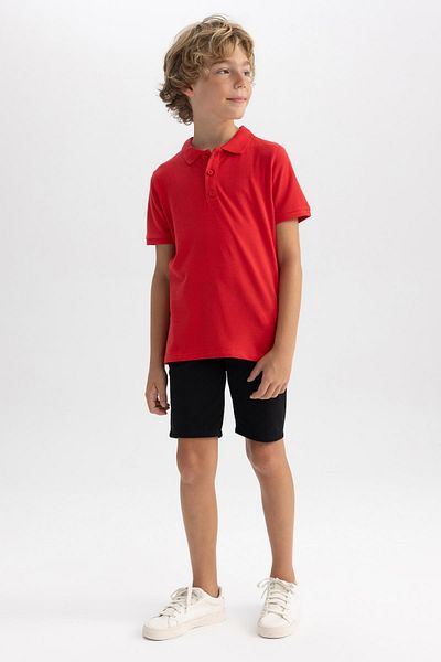 DeFacto Polo-Schul-T-Shirt für Jungen – Piqué-Kurzarm