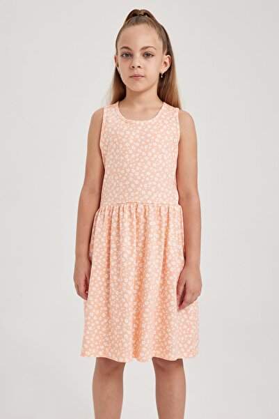 DeFacto Girl's Patterned Cotton Dress