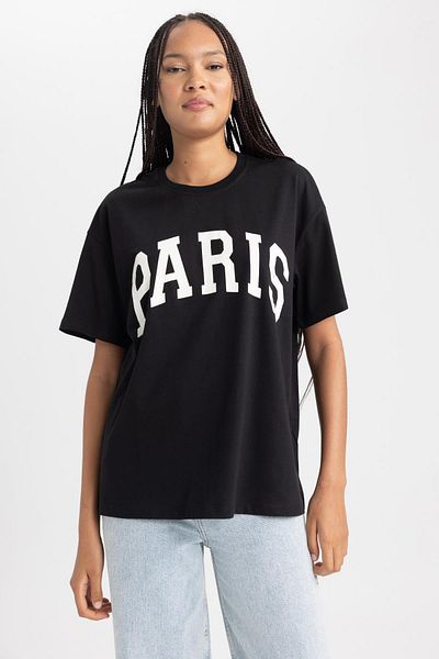 DeFacto Oversize Wide Fit Crew Neck Short Sleeve T-Shirt B0661Axns
