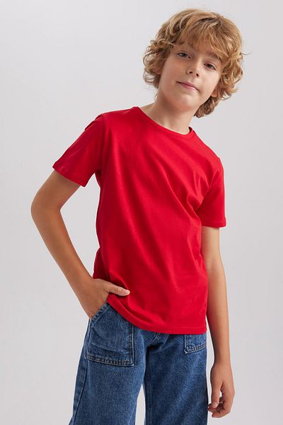 DeFacto Boy's Crew Neck Basic Plain Short Sleeve T-Shirt B0667A8Ns