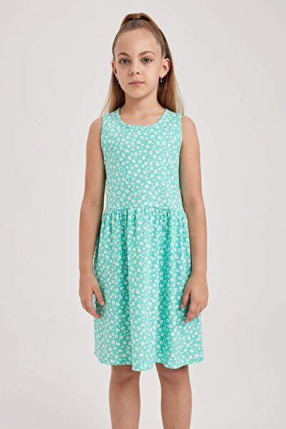 DeFacto Gemustertes Baumwollkleid für Mädchen