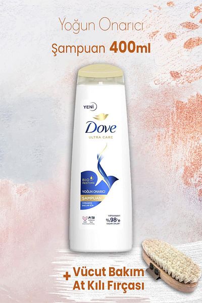 Dove Ultra Care 400 ml Intensive Repair Shampoo and Body Care Brush
