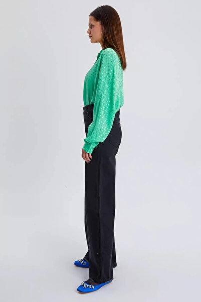 Livik Lavin Black Super High Waist Wide Leg Jeans Lycra Wide Leg Jeans