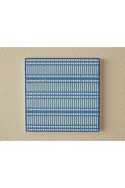 English Home Blue Daisy Ceramic Trivet - 16x16 Cm