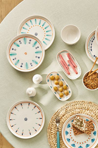 Emsan Agatha Porcelain 32 Piece Breakfast/Serving Set for 6 People