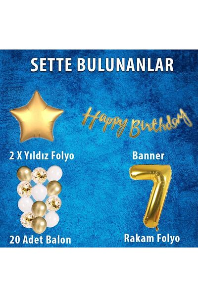 Familya Organizasyon Gold Concept Birthday Celebration Set