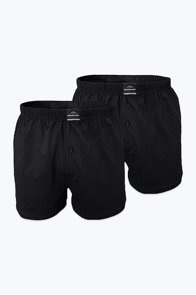 Malabadi Ανδρικό μαύρο 2 πακέτο Wide Fit 100% Cotton Boxer 024