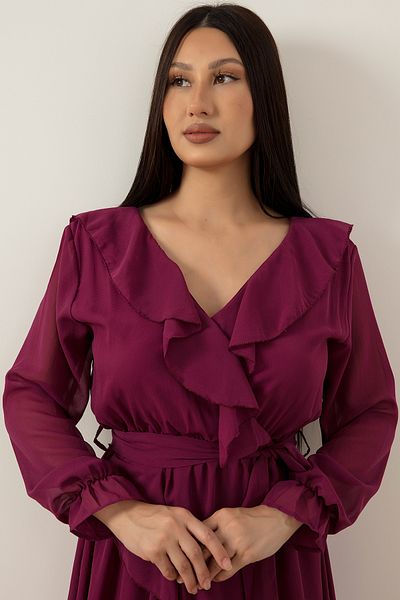 PULLIMM Rochie din șifon cu volane în față 22-184