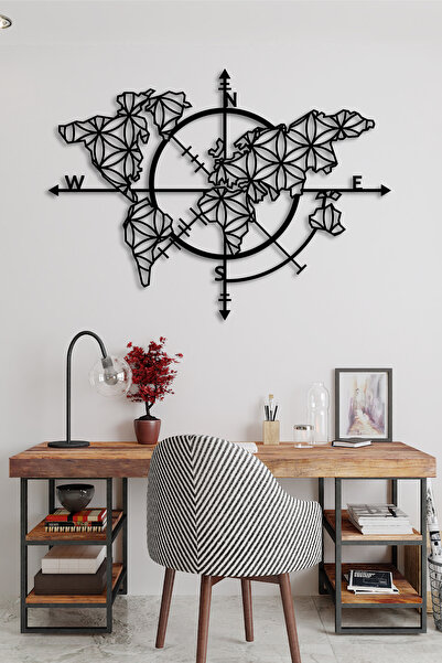 ABCPANO Dünya Haritası Metal Tablo Dekoratif Ev Ofis Dekor Modern Duvar Tablo...