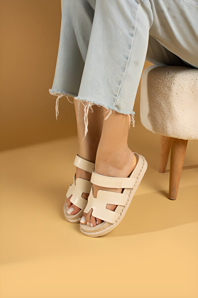 diya shoes Julie Anatomical Sole Velcro Beige Hermes