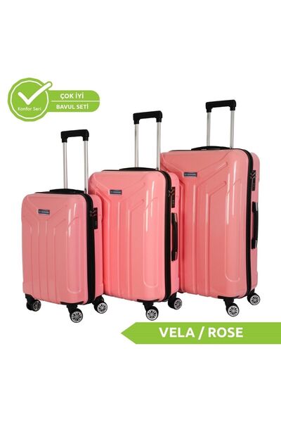 Bambus Home Vegmann Vela Kırılmaz Dayanıklı 3'lü Valiz Seti & Bavul Seti