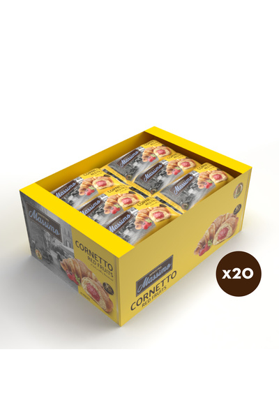 Maestro Massimo Cornetto Red Fruits Croissant with Red Fruits 45 Gr 20 Pieces...