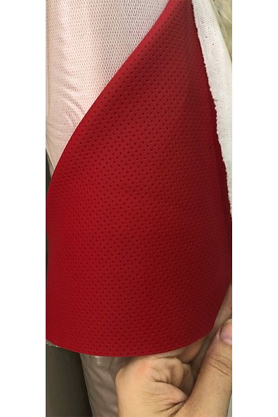 turkanlarhome Red Dot Pattern Faux Leather Meter Fabrics (Auto Upholstery, Furniture, Bags, Hobby Purposes Etc..)
