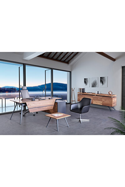 Çağın Ofis Mobilyaları DEEP MAXİ 140 CM SOL ETAJERLİ ÇALIŞMA OFİS MASA TAKIM ...
