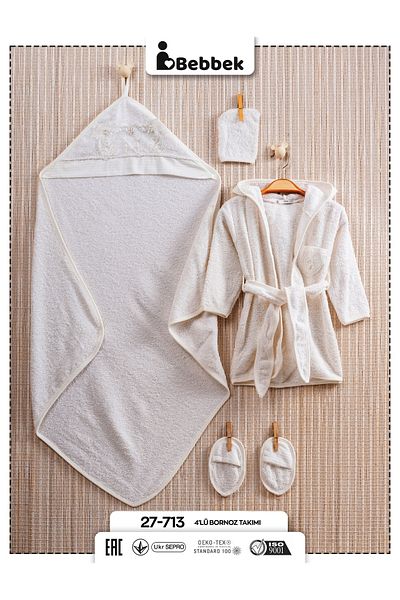 Bebbek BABY QUINN 4 PIECE GIRL'S BATHROBE SET