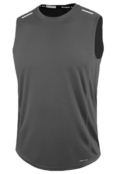 GHASSY CO. Men's Moisture Wicking Quick Dry Athletic Technical Performance Athlete Zero Sleeve T-shirt Gym 108