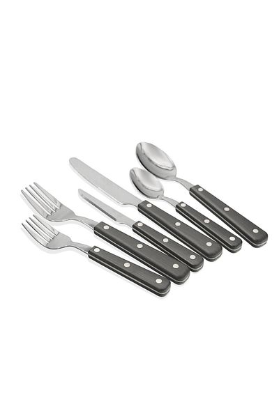 The Mia Dark 36 Piece Steel Fork Spoon Knife Set